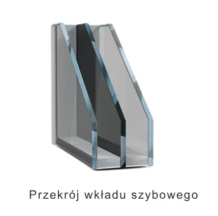 przekrój wkładu szybowego drzwi zewnętrzne