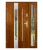 Drzwi wejściowe Dax F01 złoty dąb, 120 cm, z elementami inox. Nowoczesny design do domu.