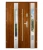 Drzwi zewnętrzne F01 Duo Black złoty dąb 120 cm z elementami inox.