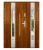 Drzwi wejściowe F01 Duo Black złoty dąb 140 cm z detalami inox. Solidny wybór.