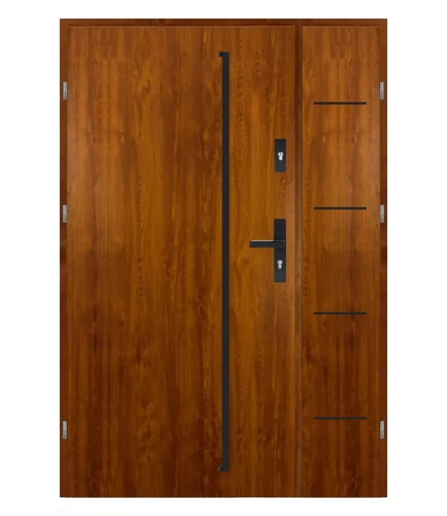 Drzwi dwuskrzydłowe MAXI LUX DUO 2 Reling, złoty dąb 120 cm. Eleganckie wejście.