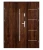 Drzwi zewnętrzne MAXI LUX DUO 2 Reling, orzech 140 cm z wykończeniem inox.