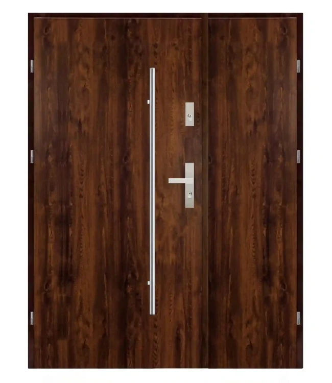 Drzwi MAXI LUX DUO Reling orzech 140 cm z wykończeniem inox. Trwałe i eleganckie.