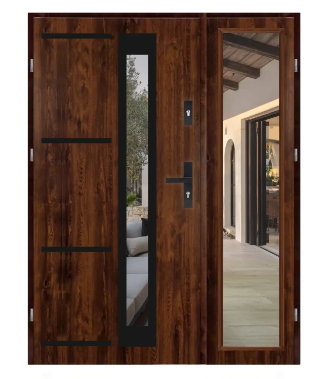 Drzwi dwuskrzydłowe Premium Black 4 Dax orzech 140 cm. Eleganckie i bezpieczne.