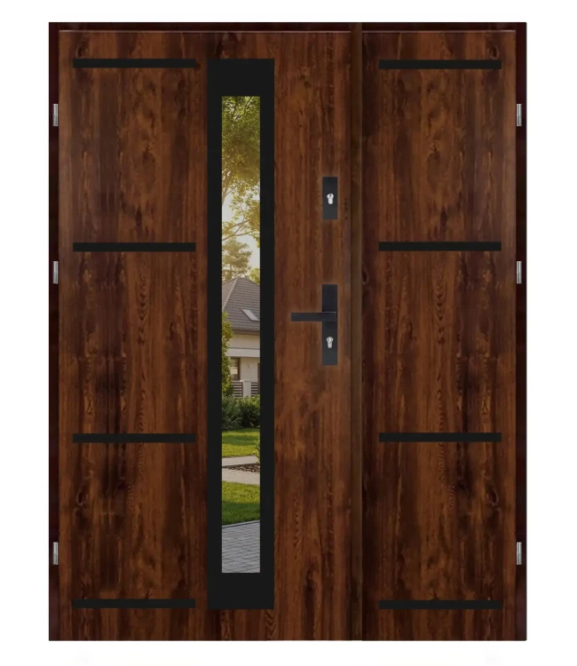 Drzwi dwuskrzydłowe Premium Black 4 Duo 2 w kolorze orzech, szerokość 140 cm. Solidność i styl.