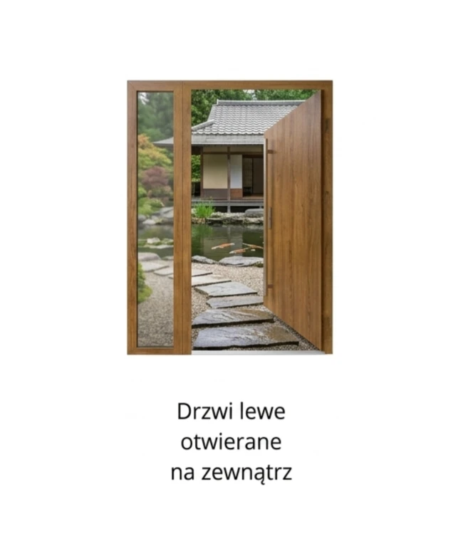 Schemat konfiguracji: drzwi wejściowe lewe otwierane na zewnątrz z doświetleniem bocznym