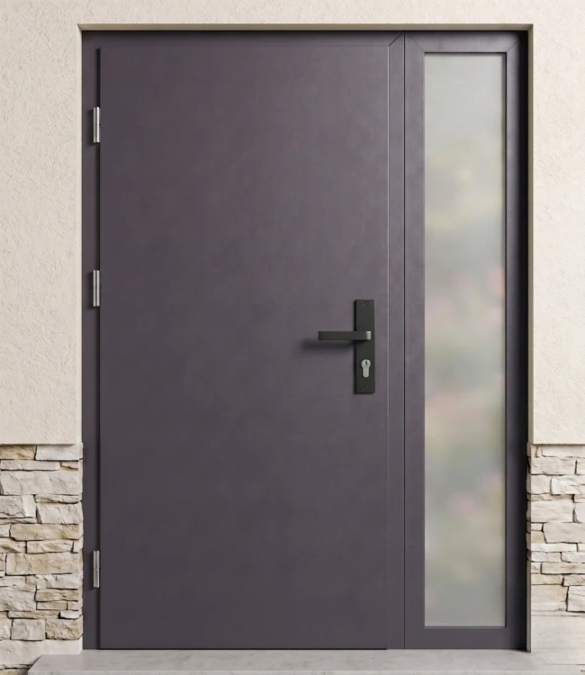 Drzwi Thermo Future Strong antracyt z mleczną szybą. Elegancja, prywatność i nowoczesny design.