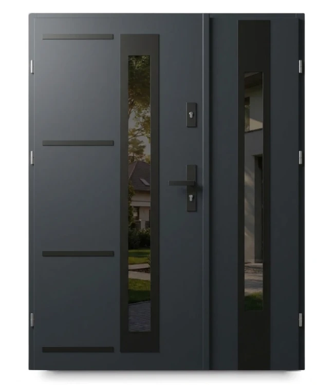 Drzwi zewnętrzne Premium Black 4 Duo – nowoczesne i bezpieczne drzwi do Twojego domu.