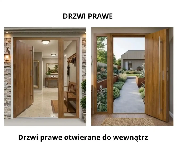 Schemat konfiguracji: drzwi wejściowe prawe otwierane do wewnątrz z doświetleniem bocznym