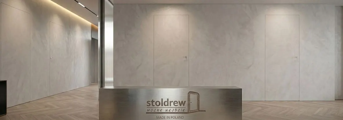 Sztywna i trwała ościeżnica aluminiowa Stoldrew – fundament systemu drzwi ukrytych Veron.